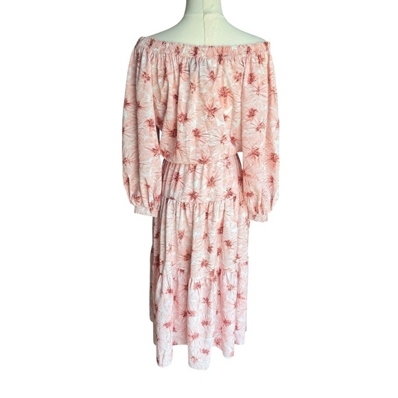 ALEXIS - Tilia Pink Floral Print Off The Shoulder Midi Dress Sz S - Picture 4 of 6
